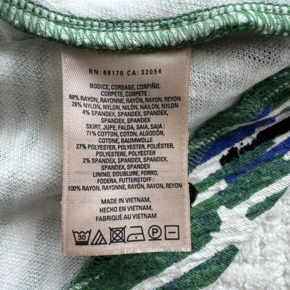 Anthropologie Ardmore Dress Size 4 Green Motif By HD In Paris - Picture 5 of 7